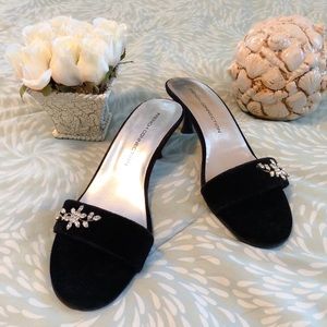 NWT French Connection black velvet slingbacks s 8